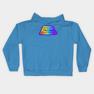 Seize The Day For Making Memories!  Neon Retro Rainbow Kids Hoodie